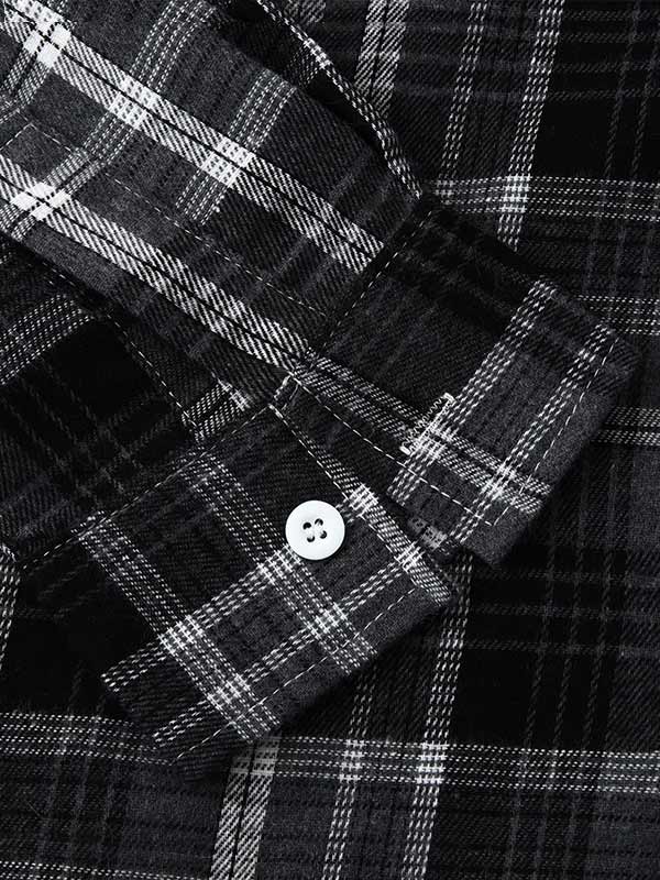 Men's Casual Thin Plaid Jacket with Hoodie