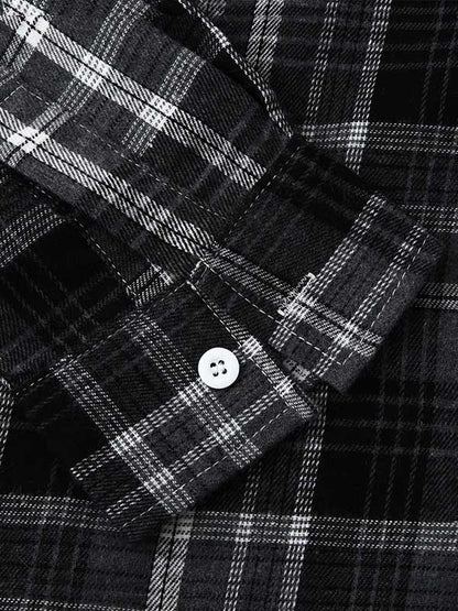 Men's Casual Thin Plaid Jacket with Hoodie