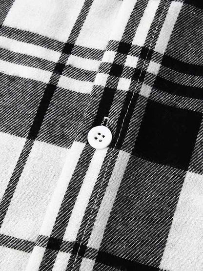 Men's Stylish Lightweight Plaid Hooded Casual Jacket