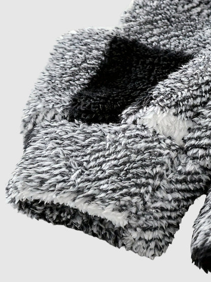 Classic Hooded Sweatshirt for Men with Plaid Pattern, Fleece, and Pockets