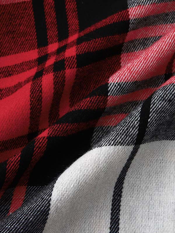 Men's Casual Thin Plaid Jacket with Hoodie