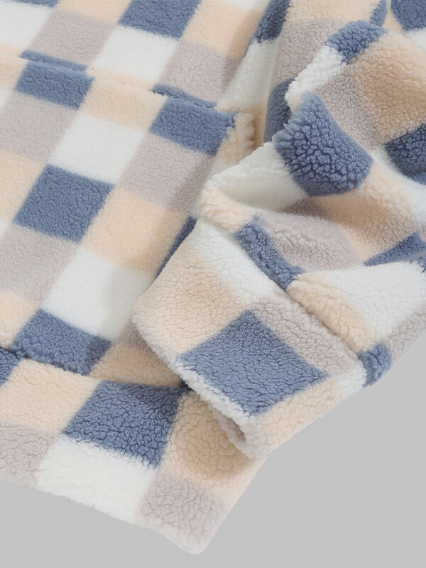 Men's Classic Hooded Sweatshirt with Plaid Pattern, Soft Fleece, Pockets, Comfortable Style