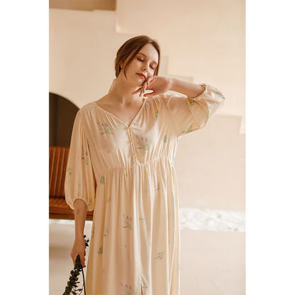 Ownkoti Charming Rural Style Satin Nightwear for Maximum Comfort