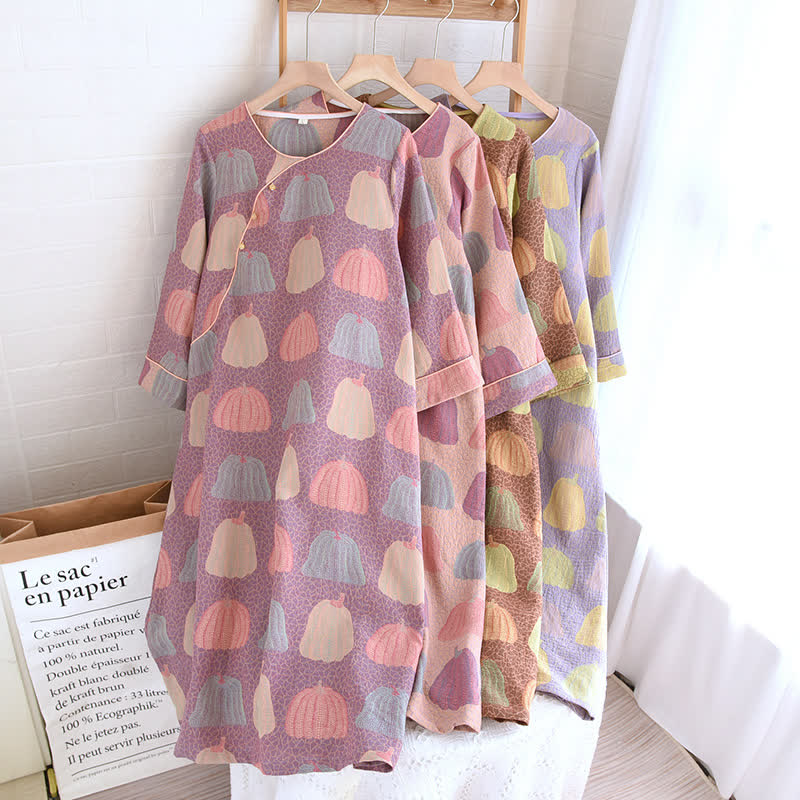 Pure Cotton Rural Pumpkin Style Pajama Set, Comfortable and Soft, Casual and Fashionable