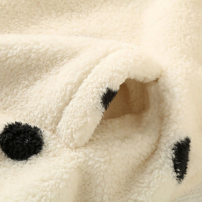 Ownkoti Polka Dot Long Sleeve Fleece Pajama Set - Cozy and Stylish Nightwear for Ultimate Comfort