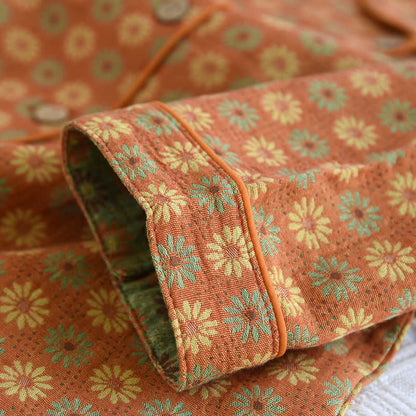 Original Ownkoti Relaxation Set Made of 100% Cotton with Jacquard Daisy Pattern — Comfort and Style in One