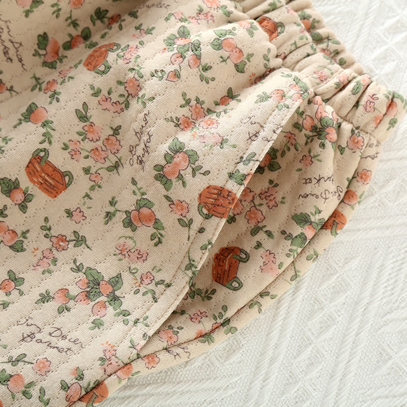 Ownkoti Vintage Rose Garden Cotton Lounge Set - Elegant Comfort for Relaxed Days