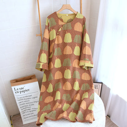 Pure Cotton Rural Pumpkin Style Pajama Set, Comfortable and Soft, Casual and Fashionable