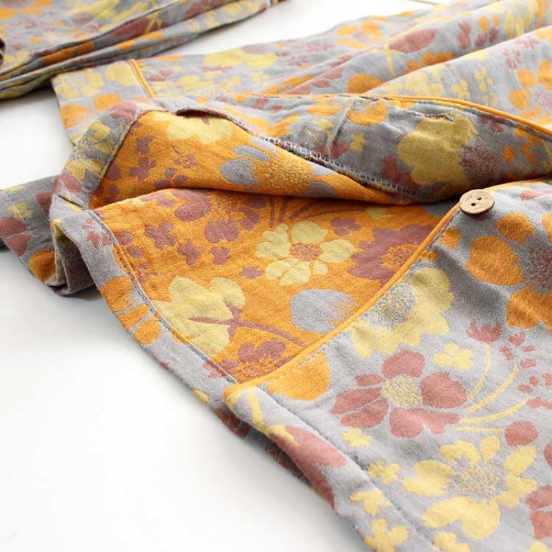 Ownkoti Yellow Daisy Elegant Cotton Loungewear Set for Comfortable Relaxation