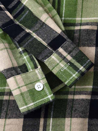 Men's Stylish Lightweight Plaid Hooded Casual Jacket