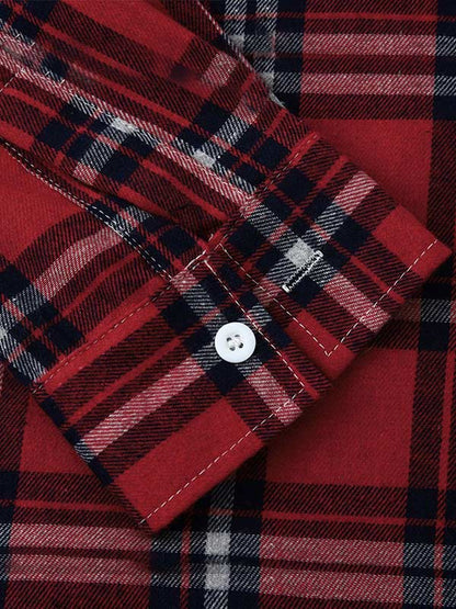 Men's Stylish Lightweight Plaid Hooded Casual Jacket