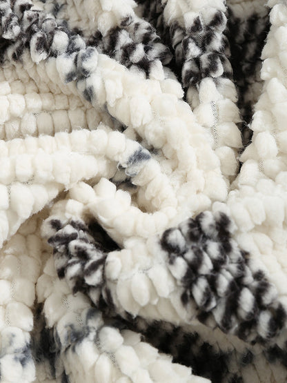 Vintage Plaid Faux Fur Jacket for Men