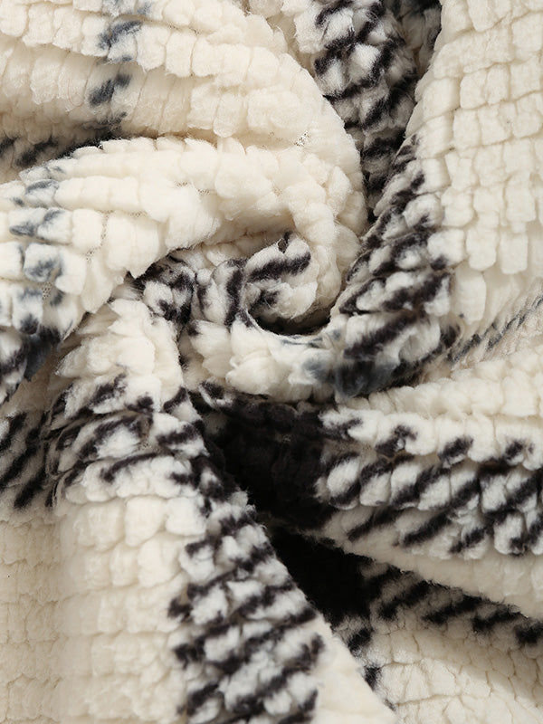 Men's Half-Zip Plaid Flannel Terry Collar Sweatshirt