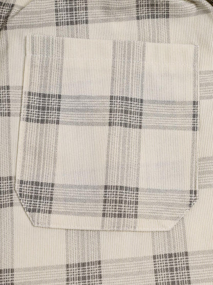 Men's plaid corduroy shorts with elastic waistband for everyday comfort