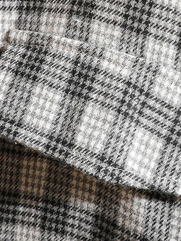 Men's Casual Plaid Shirt with Elegant Collar