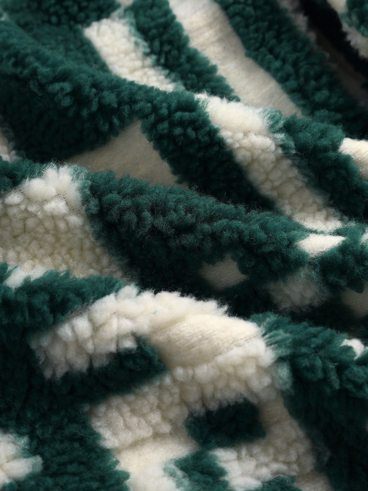 Men's Stylish Irregular Plaid Fluffy Faux Fur Casual Shirt Jacket