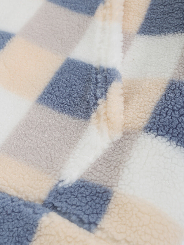 Men's Classic Hooded Sweatshirt with Plaid Pattern, Soft Fleece, Pockets, Comfortable Style