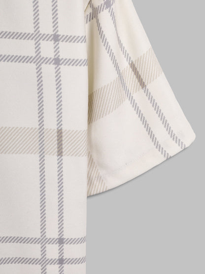 Men's short sleeve retro style shirt with checkered pattern and pocket