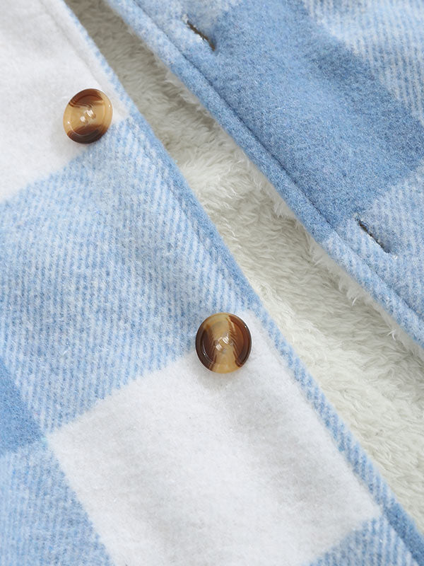 Men's wool-blend jacket with fleece lining, button closure, and innovative double pockets