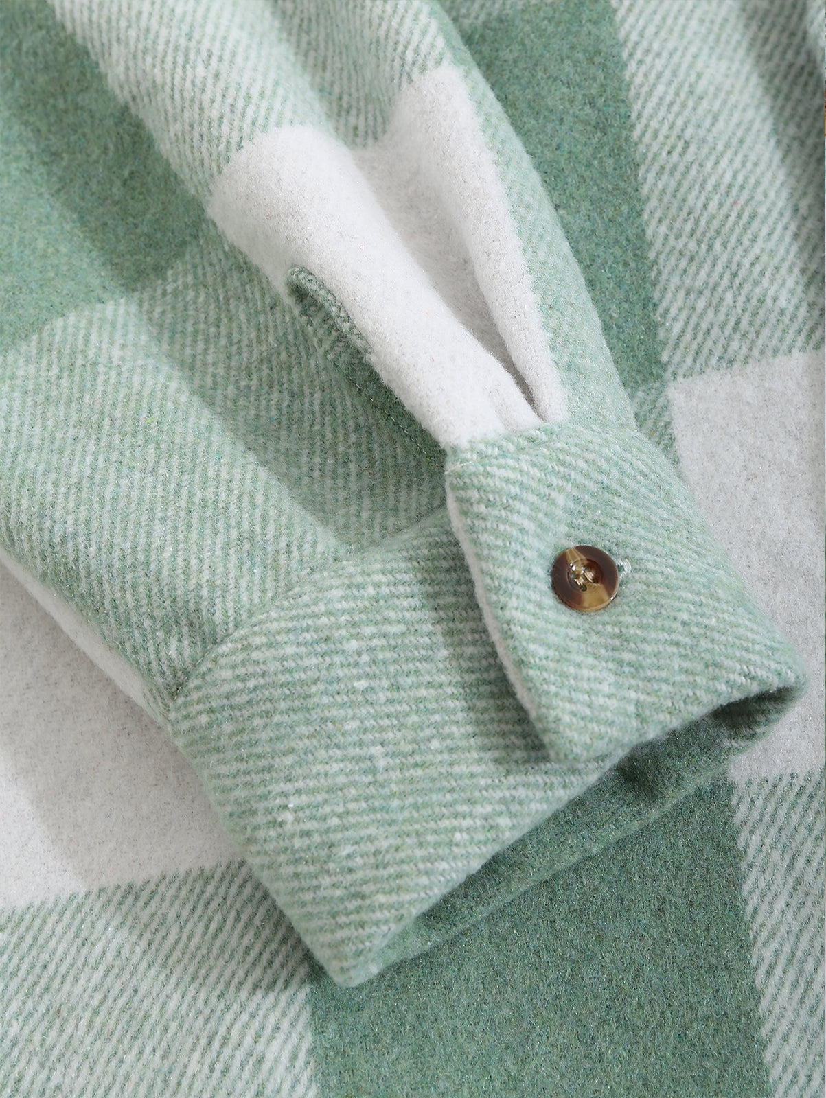 Men's Classic Plaid Wool Blend Long-Sleeve Shirt and Comfortable Sweatpants Two-Piece Set