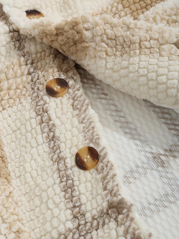 Men's Cozy Plaid Faux Fur Lapel Jacket with Double Pockets for Casual Style