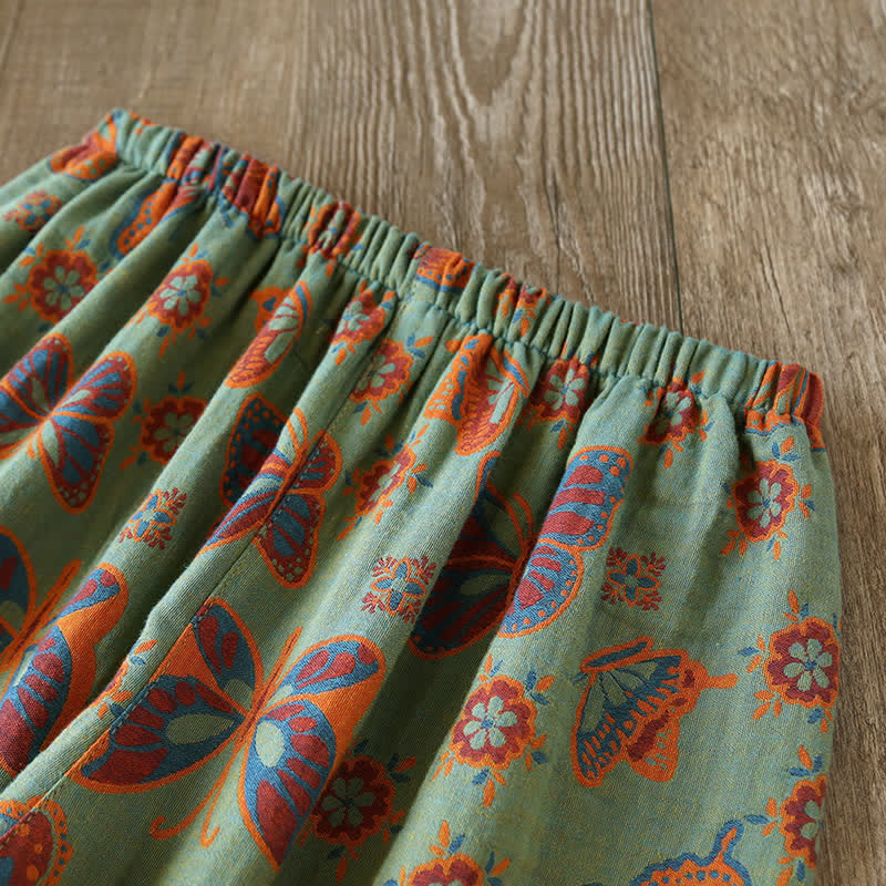 Ownkoti Charming Cotton Relaxation Set with Vintage Butterfly Print