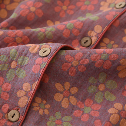 Ownkoti Cotton Gauze Pajama Set with Long Sleeve Design for Optimal Comfort