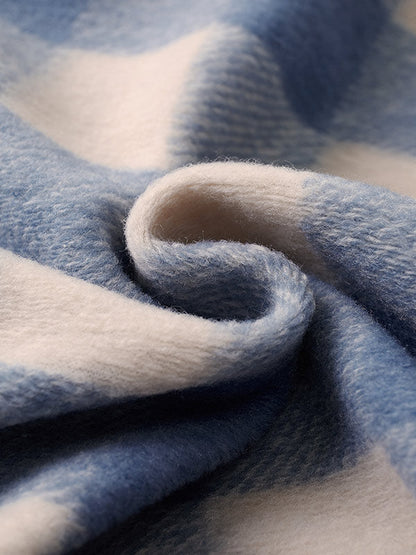 Men's Classic Plaid Wool Blend Button-Front Shirt Jacket