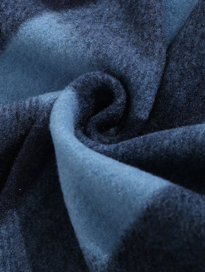 Men's Stylish Plaid Wool Blend Long Sleeve Shirt Jacket for Comfort and Warmth