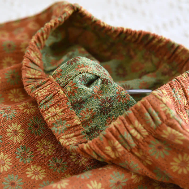 Original Ownkoti Relaxation Set Made of 100% Cotton with Jacquard Daisy Pattern — Comfort and Style in One