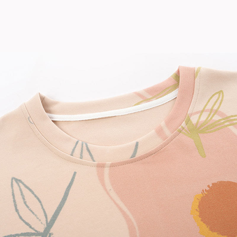 Ownkoti Floral Leaf Pattern Comfortable Cotton Lounge Set