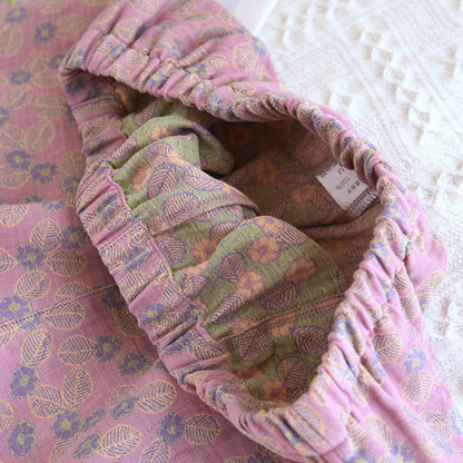 Ownkoti Premium Pure Cotton Jacquard Leaf Pajama Set for Women Comfort and Style