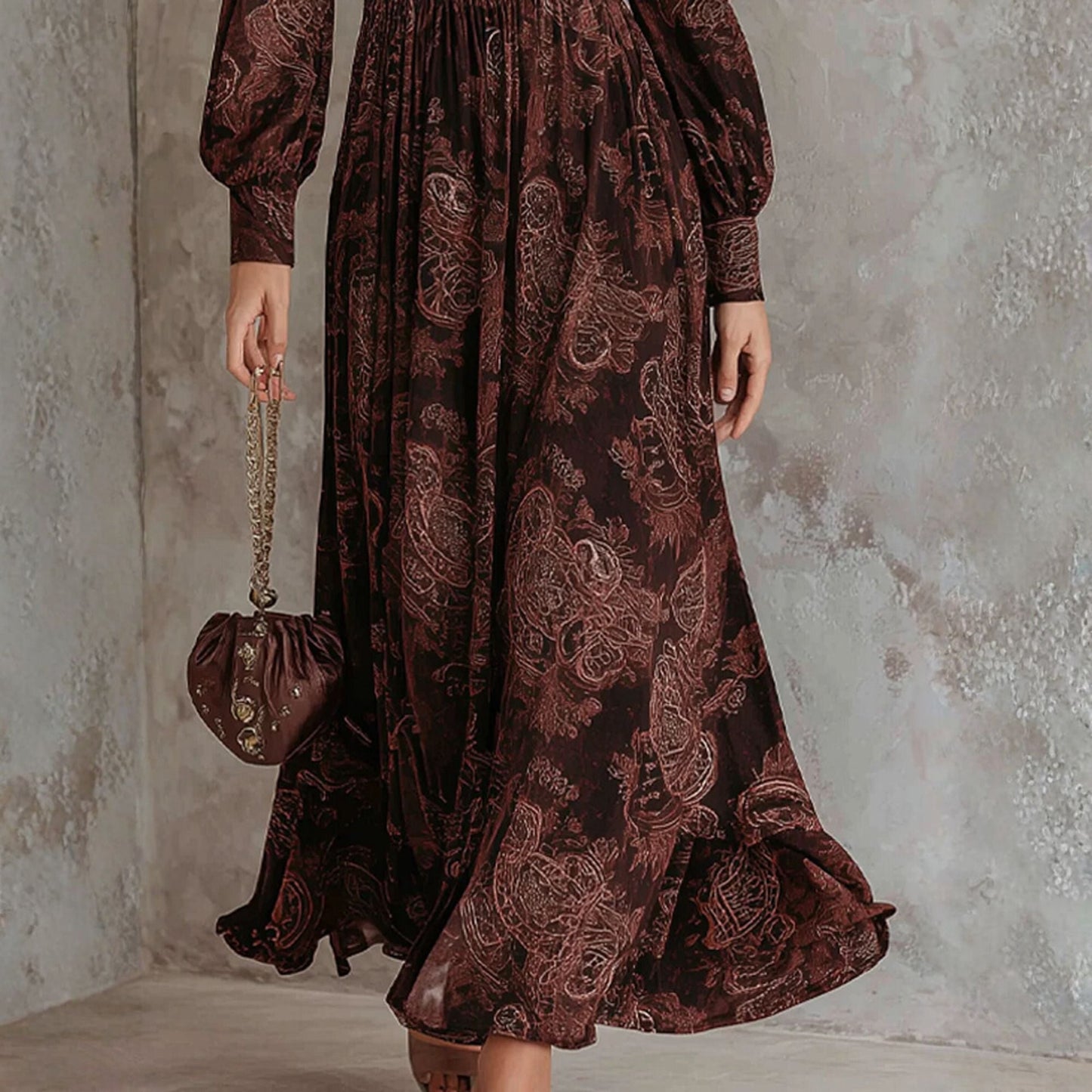 Avero | Midi dress with paisley print