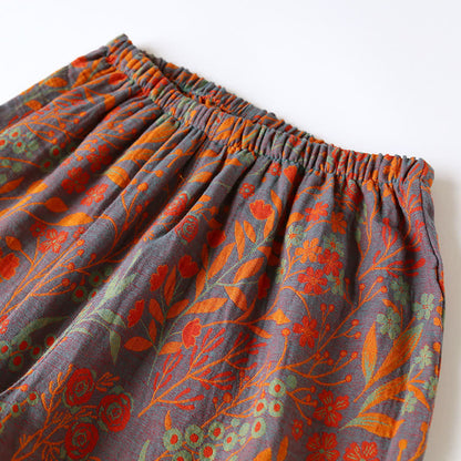 Ownkoti Vintage Leaf Cotton Lounge Set for Stylish Comfort