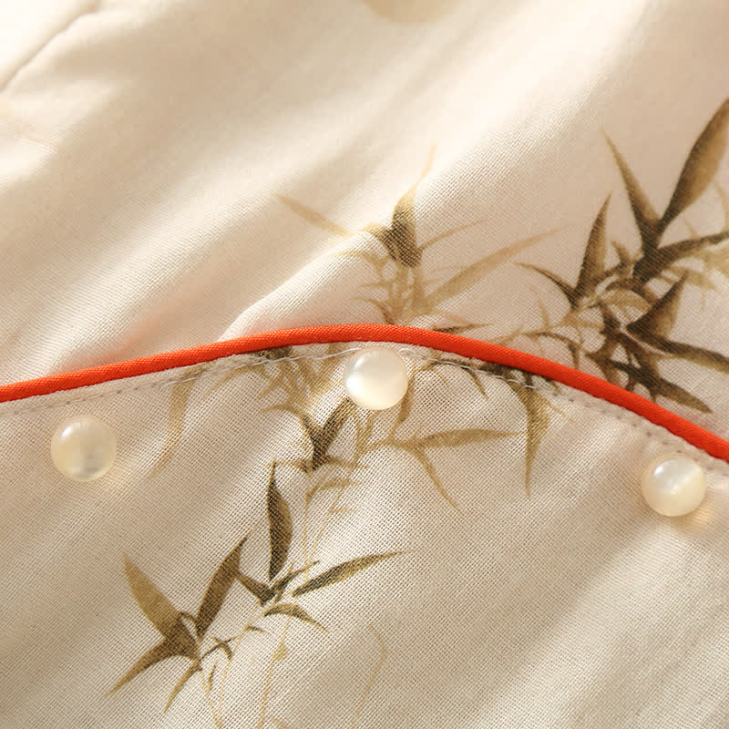 Majestic Persimmon Double Layer Gauze Nightwear Set for Comfort and Elegance