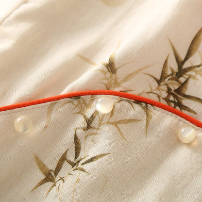 Majestic Persimmon Double Layer Gauze Nightwear Set for Comfort and Elegance