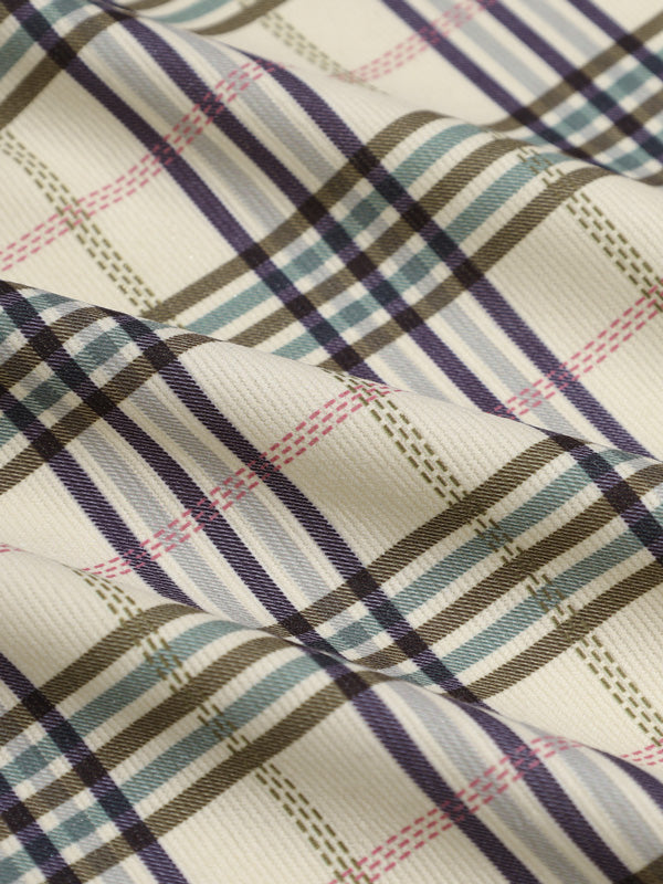 Men's plaid velvet striped shirt with long sleeves and buttons