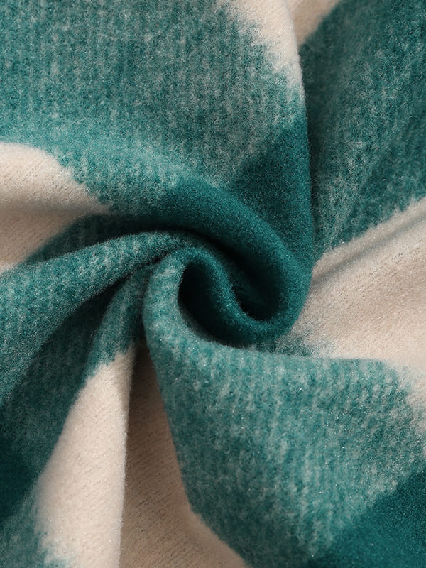 Men's Classic Plaid Wool Blend Button-Front Shirt Jacket