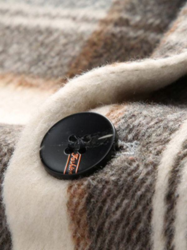 Elegant Plaid Wool Blend Blazer