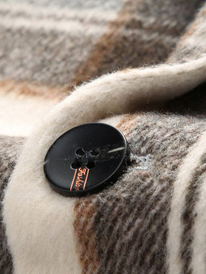 Elegant Plaid Wool Blend Blazer