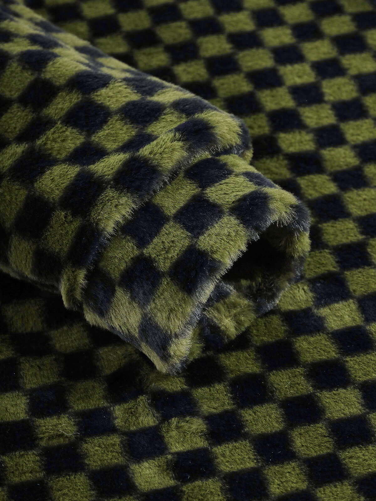 Men's Stylish Faux Rabbit Fur Plaid Casual Jacket with Button Lapel