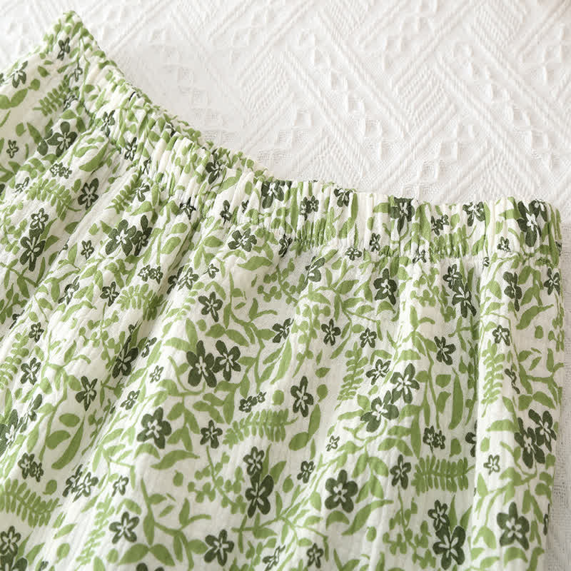 Ownkoti Casual Cotton Clothing Set with Pastoral Style and Floral Design