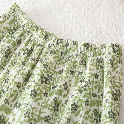 Ownkoti Casual Cotton Clothing Set with Pastoral Style and Floral Design