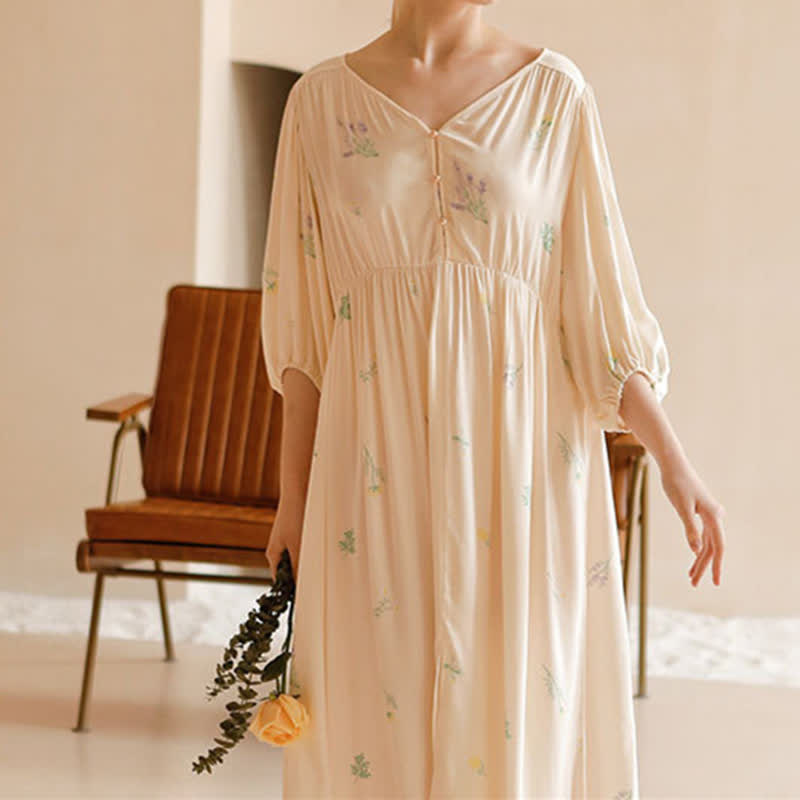 Ownkoti Charming Rural Style Satin Nightwear for Maximum Comfort