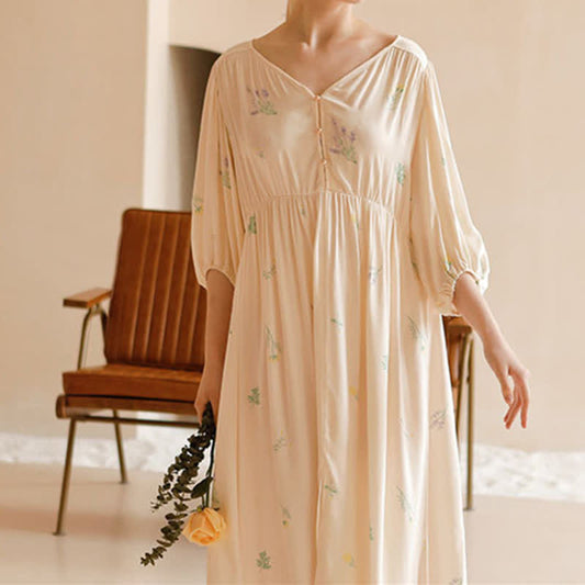 Ownkoti Charming Rural Style Satin Nightwear for Maximum Comfort