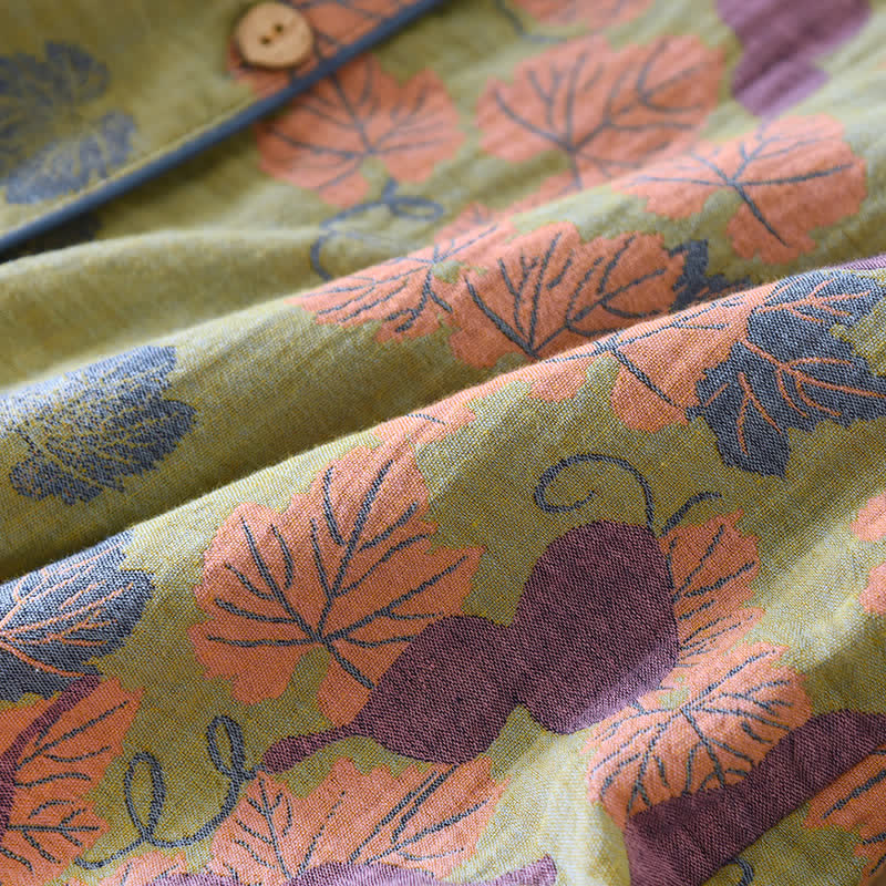 Ownkoti Elegant Cotton Jacquard Pumpkin Pattern Lounge Set