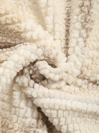 Vintage Plaid Faux Fur Jacket for Men