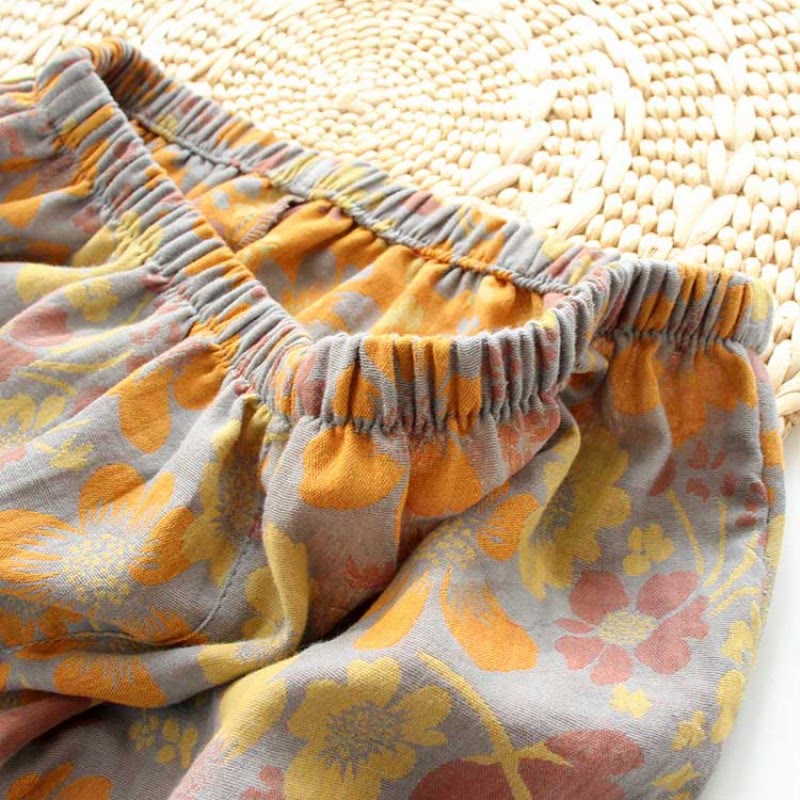 Ownkoti Yellow Daisy Elegant Cotton Loungewear Set for Comfortable Relaxation