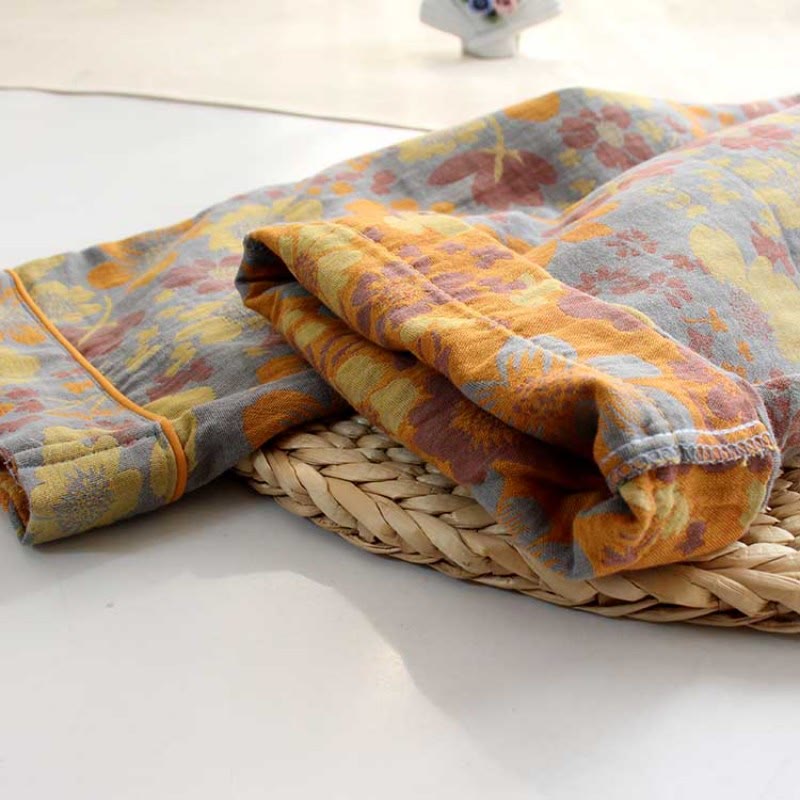 Ownkoti Yellow Daisy Elegant Cotton Loungewear Set for Comfortable Relaxation