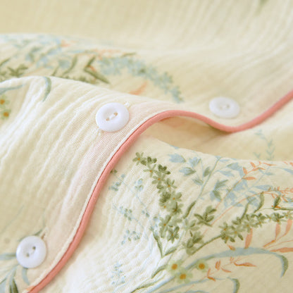 Ownkoti Ultra Comfort Pure Cotton Rural Lapel Loungewear Set for Relaxed Style